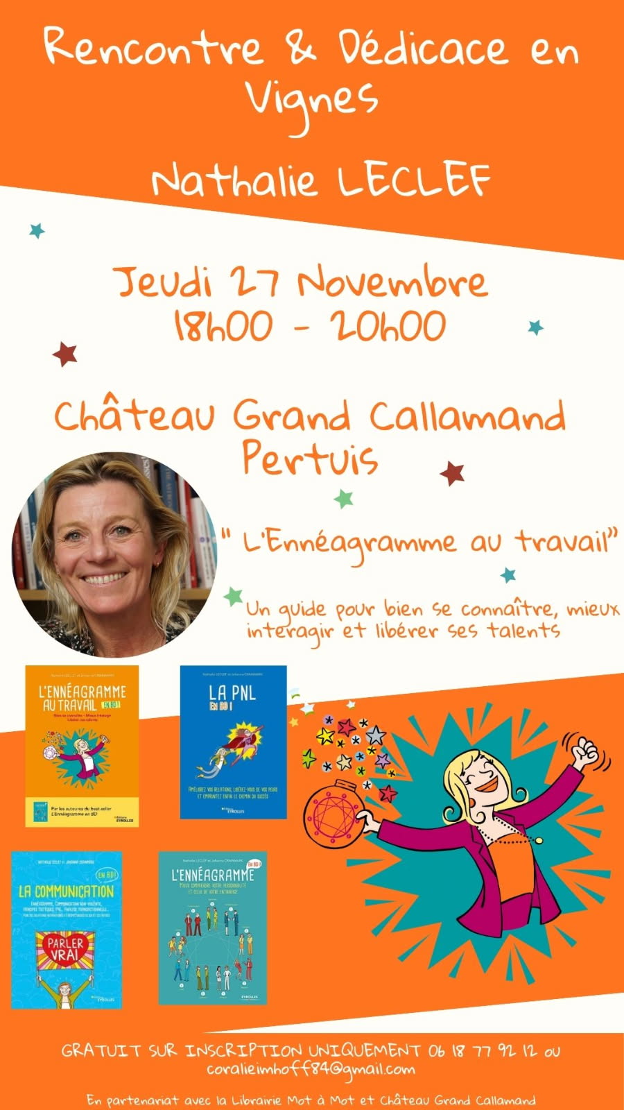 Rencontre et dédicace en vignes Nathalie Leclef